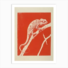 Red Senegal Chameleon 1 Art Print