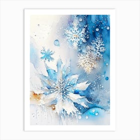 Water, Snowflakes, Storybook Watercolours 5 Art Print
