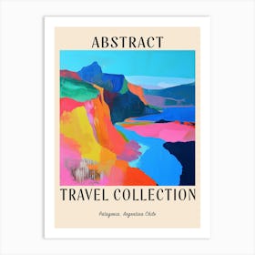 Abstract Travel Collection Poster Patagonia Argentina Chile 1 Art Print