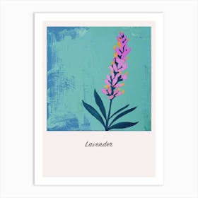 Lavender 1 Square Flower Illustration Poster Art Print