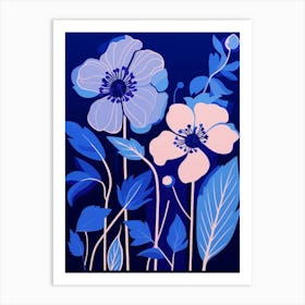 Blue Flower Illustration Orchid 4 Art Print