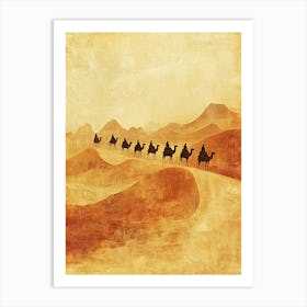 Camel Ride In The Desert 2 Art Print