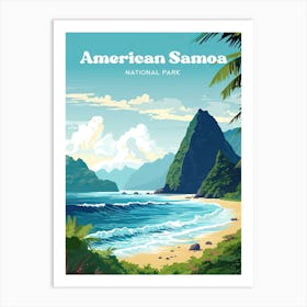 American Samoa National Park Tutuila Travel Art Illustration Art Print