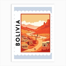 Bolivia Travel Stamp Poster Art Print