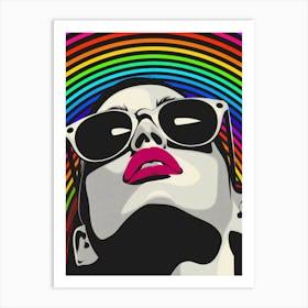 Sexy Woman In Sunglasses Art Print