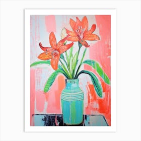 Flower Painting Fauvist Style Amaryllis Art Print