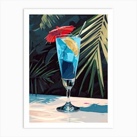 Blue Lagoon Cocktail Mid century Art Print