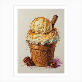 Ice Cream In A Bowl Art Print