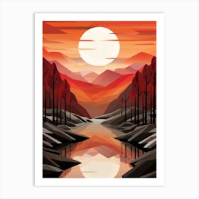 Landscape Geometric Abstract Illustration 3 Art Print