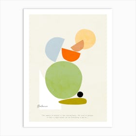 Minimal Balance in Colour – Organic Mid-Mod Geometry (1/2) Art Print