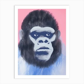 Playful Illustration Of Gorilla For Kids Room 1 Art Print