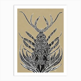 Lobster Linocut Art Print