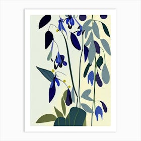 Virginia Bluebells Wildflower Modern Muted Colours Art Print
