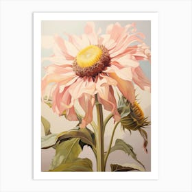 Floral Illustration Sunflower 1 Art Print