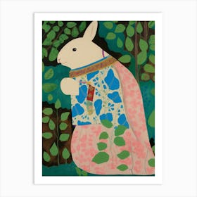 Maximalist Animal Painting Rabbit 2 Art Print