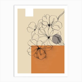 Minimalist Orchid Lines C Art Print