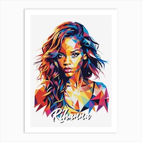 Rihanna 01 Portrait Music Icon WPAP Pop Art Style Art Print