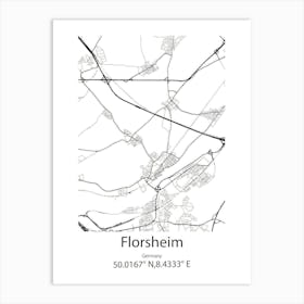 Florsheim,Germany Minimalist Map Art Print