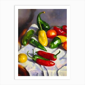 Jalapeno Pepper 3 Cezanne Style vegetable Art Print
