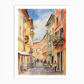 Vicenza, Italy Watercolour Streets 2 Art Print