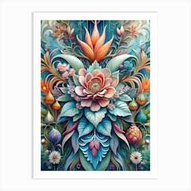 Psychedelic Flowers 2 Art Print