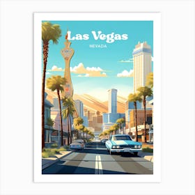 Las Vegas Nevada Elvis Chapel Modern Travel Illustration Art Print