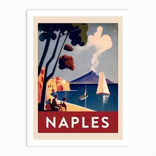 Naples Vintage Travel Poster Art Print