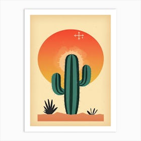 Cactus In The Desert Illustration 3 Art Print