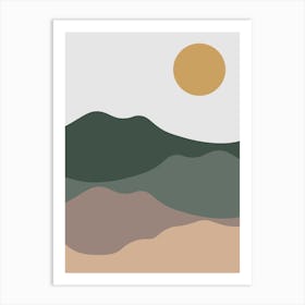 Sunset In The Mountains 4 Art Print