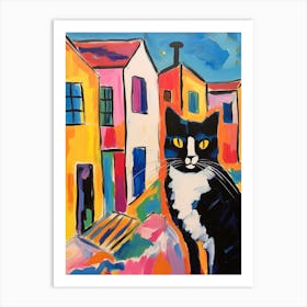 Painting Of A Cat In Paphos Cyprus 3 Art Print