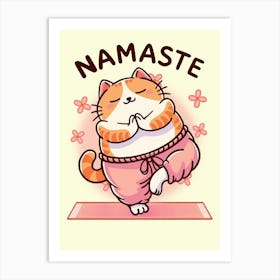 Namaste Cat Art Print