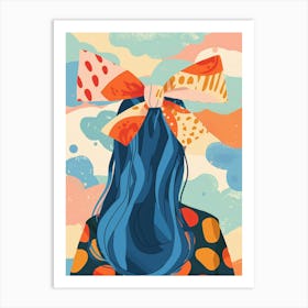 Girl With Blue Hair 3 Art Print