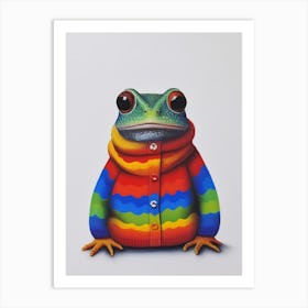 Baby Animal Wearing Sweater Frog Art Print