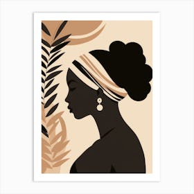 Silhouette Of African Woman 12 Art Print