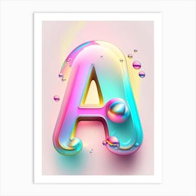 A, Alphabet Bubble Rainbow 1 Art Print
