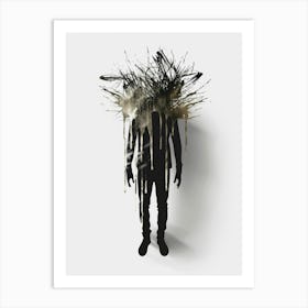 Man With A Head Full Of Paint Art Print