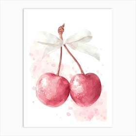 Watercolor Cherry Illustration Art Print