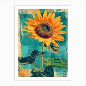 Retro Sunflower 4 Art Print