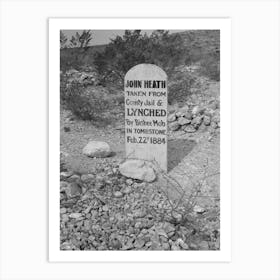 Tombstone In Boot Hill Cemetery, Tombstone, Arizona By Russell Lee Art Print