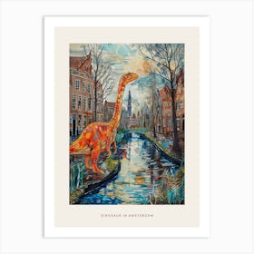 Dinosaur In The Canals Of Amsterdam 2 Poster Art Print