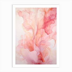 Pink And White Flow Asbtract Painting 6 Art Print