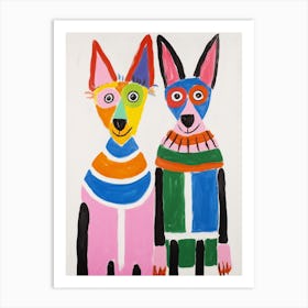 Colourful Kids Animal Art Jackal 1 Art Print