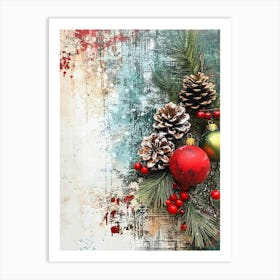 Intage Christmas Mixed Media 9 Art Print