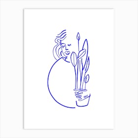 Plants In Blue Art Print