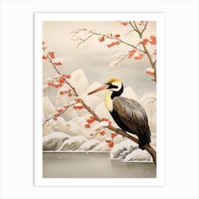 Bird Illustration Brown Pelican 3 Art Print