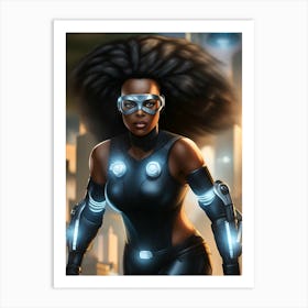 Black Woman In Futuristic Costume Art Print