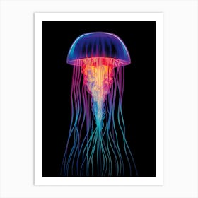 Box Jellyfish Neon Pop Art 2 Art Print