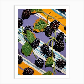 Blackberries Fruit Summer Illustration 3 Art Print