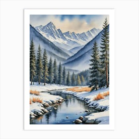 Snowy Mountains Art Print