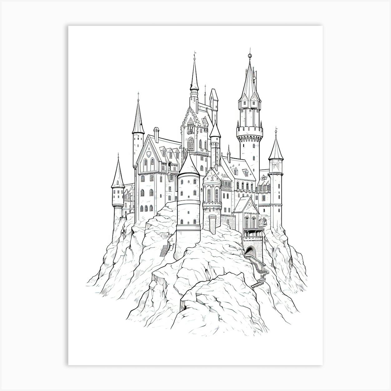 How to draw hogwarts from harry potter - YouTube